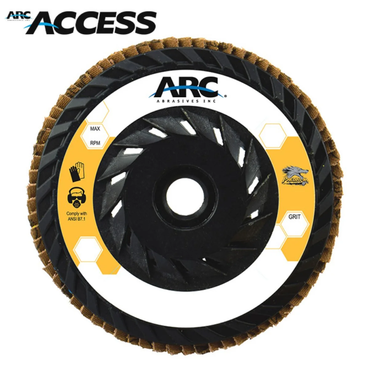 Arc Abrasives T29 4-1/2" x 5/8"-11 Hard Edge Predator Nylon Flap Disc for Steel - Image 3