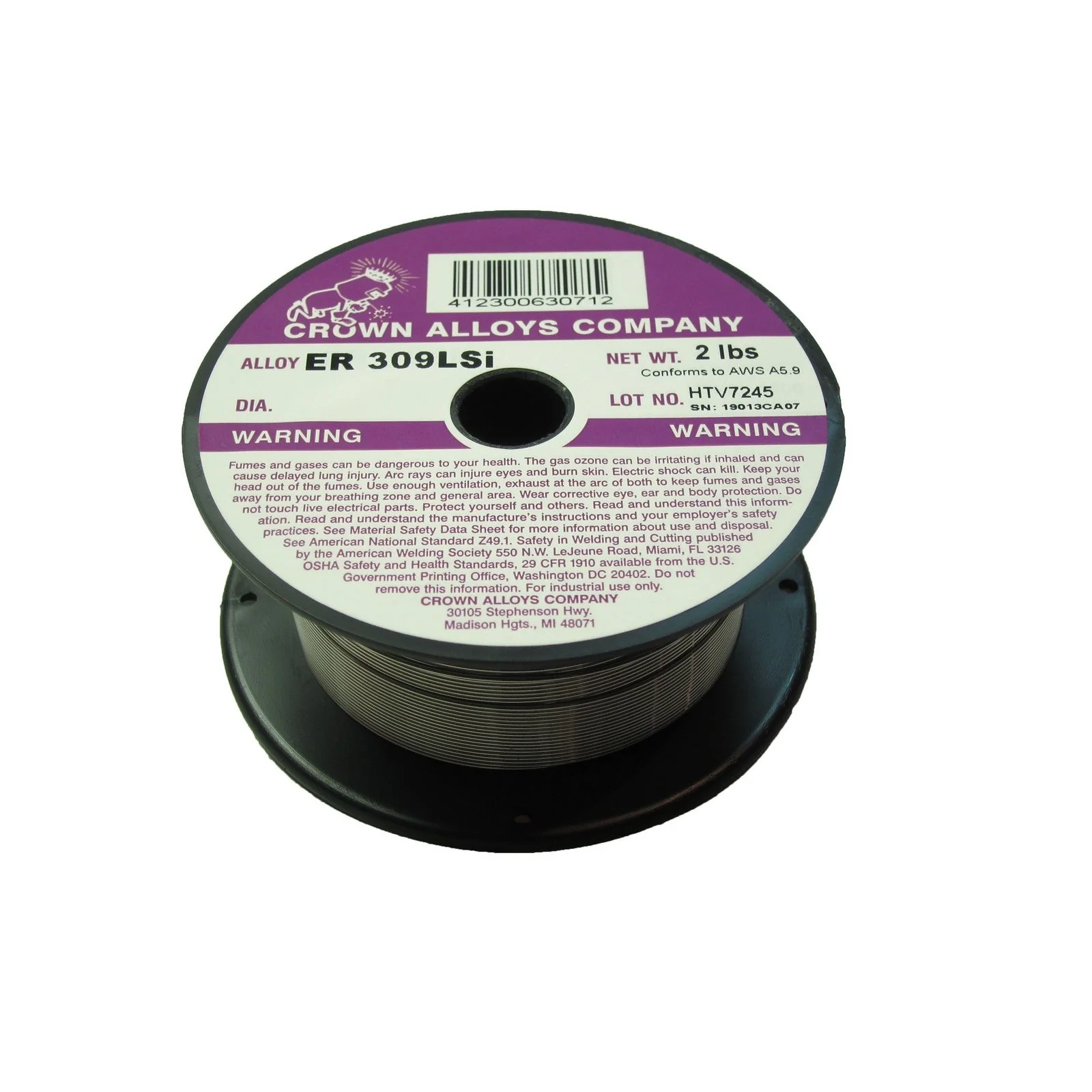 Crown Alloy .035 x 2# ER 309LSI Stainless Steel MIG 2 lb SPOOL (SS309/1ZF)