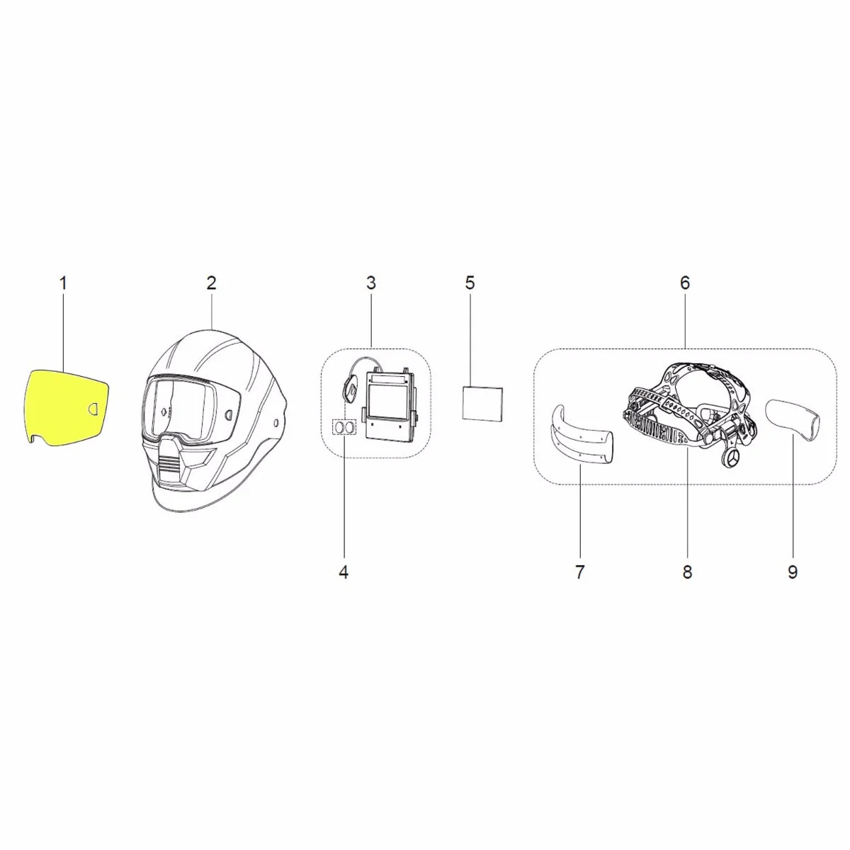 ESAB Sentinel A50 Amber Front Cover Lens - Pkg of 5 (0700000803) - Image 2