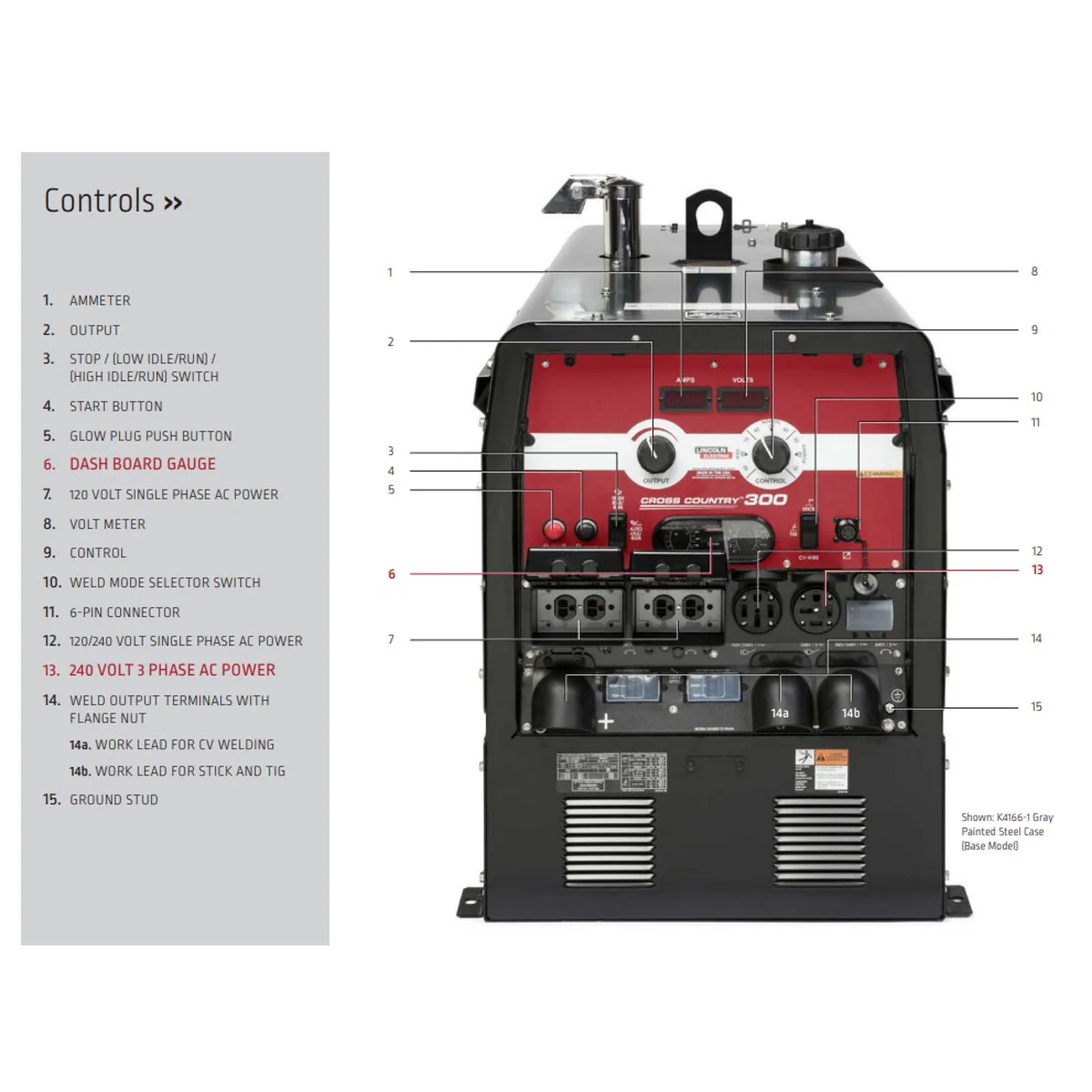 Lincoln Cross Country 300 Kubota CC/CV Welder Generator w/125 Ft Remote (K4166-7) - Image 5