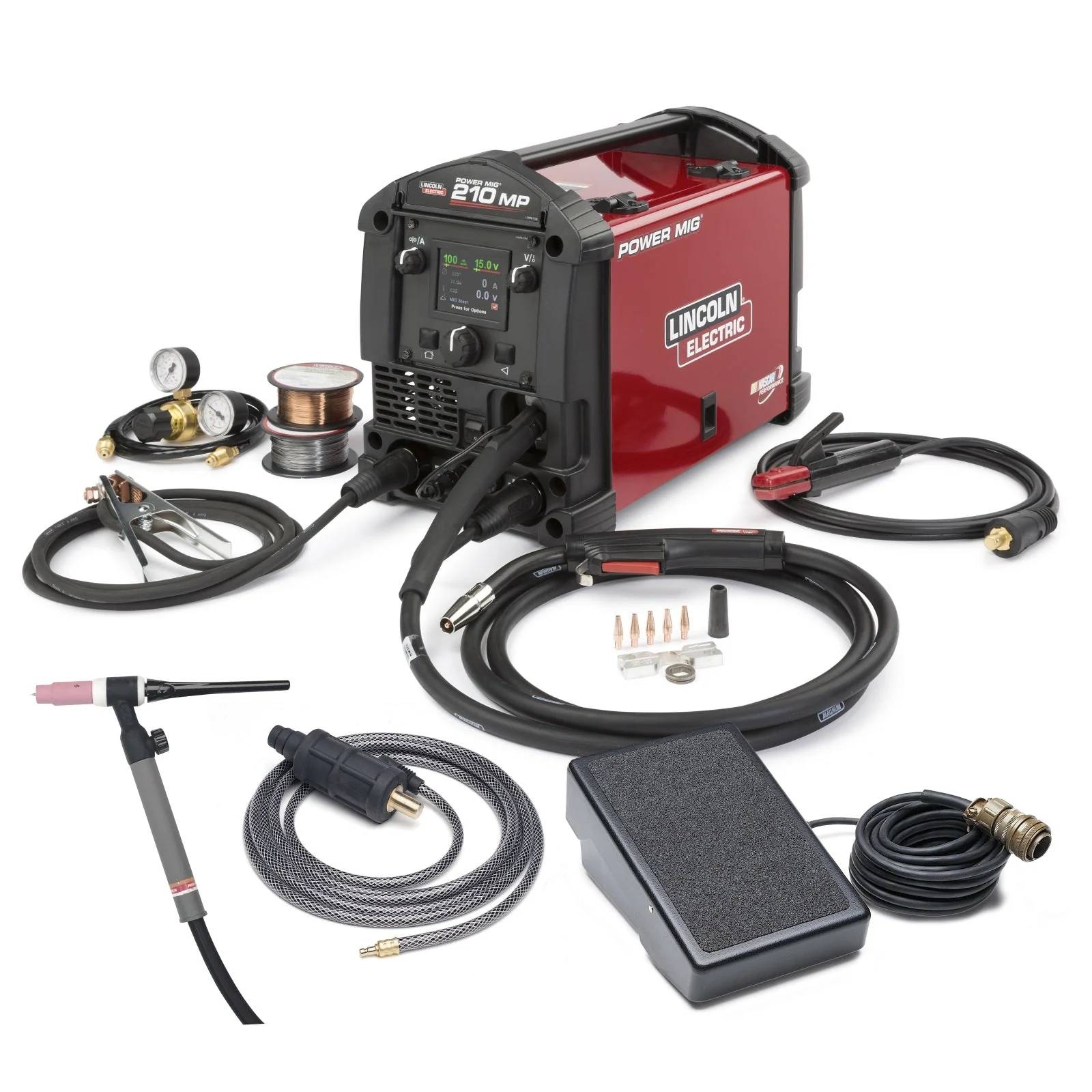 Lincoln Power MIG 210 MP Welder w/ TIG Kit, and Spoolgun (K4195-2, K3269-1) - Image 7