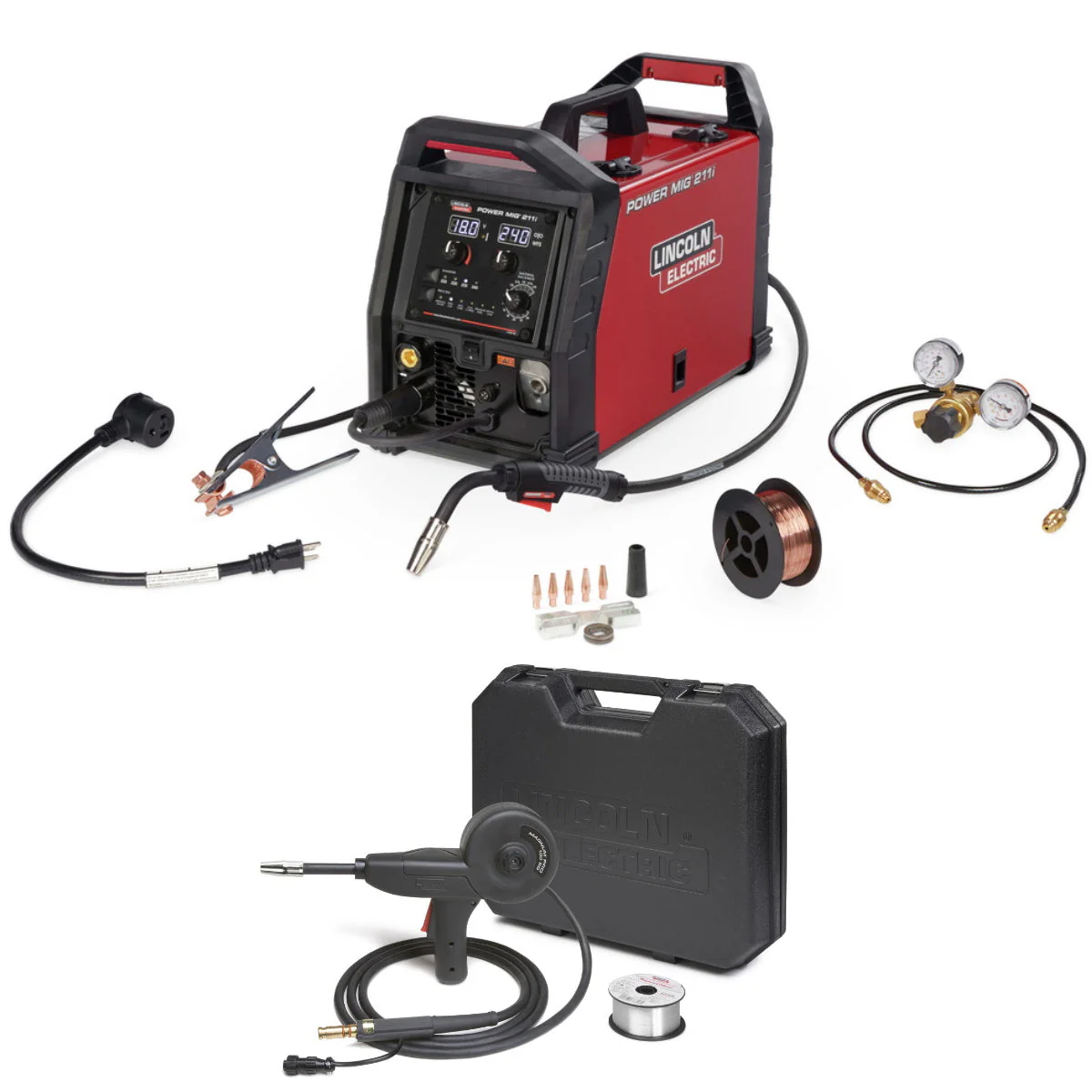Lincoln Power MIG 211i Mig Welder w/Cart and Spoolgun (K6080-1) - Image 9