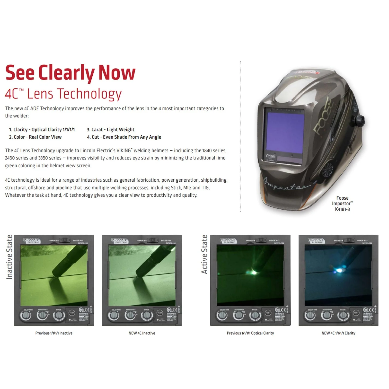 Lincoln Viking 3350 ADV Series Code Red Welding Helmet (K4034-5) - Image 6