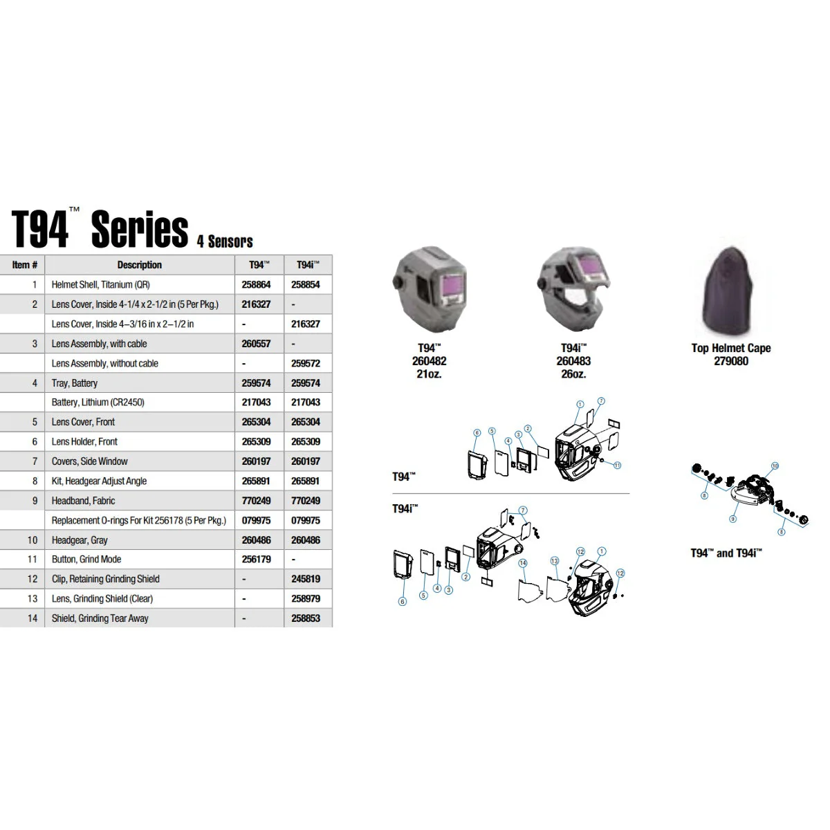 Miller T94 / T94i Front Cover Lens Bulk Pkg/50 (265304B) - Image 2