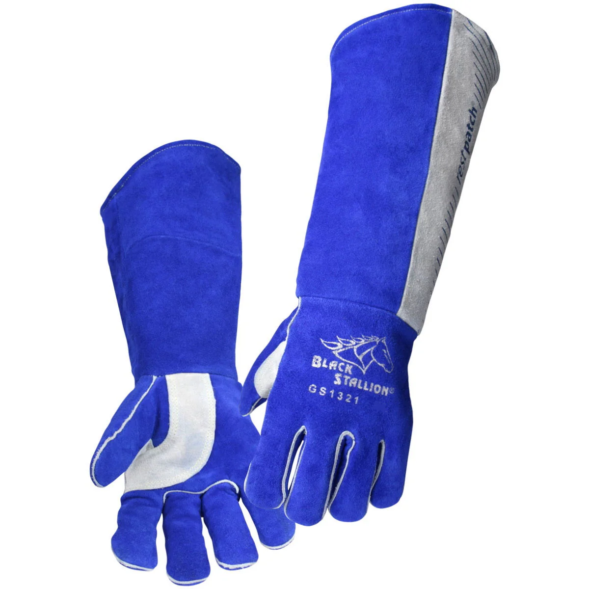 Revco Black Stallion 21 Inch Split Cowhide Stick Gloves with RestPatch (GS1321-BG) - Image 7