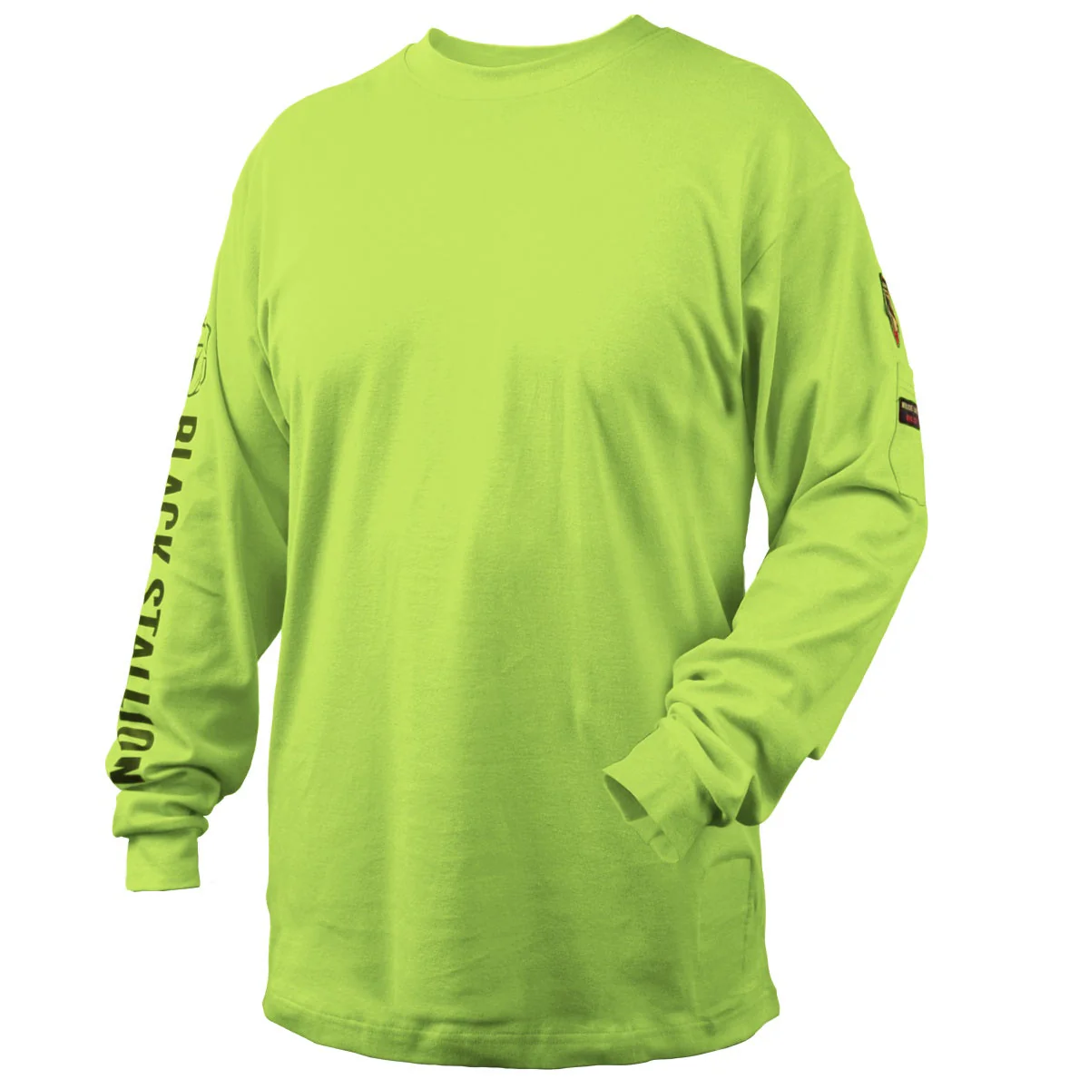 Revco Black Stallion Lime Green 7oz FR Knit Welding Shirt (TF2510-LM) - Image 8