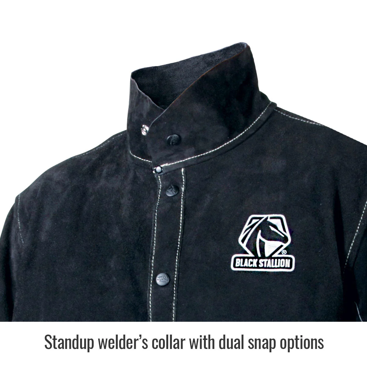 Revco Black Stallion Royal Blue/Black Color Block Leather Welding Jacket (JL1030-BB) - Image 3