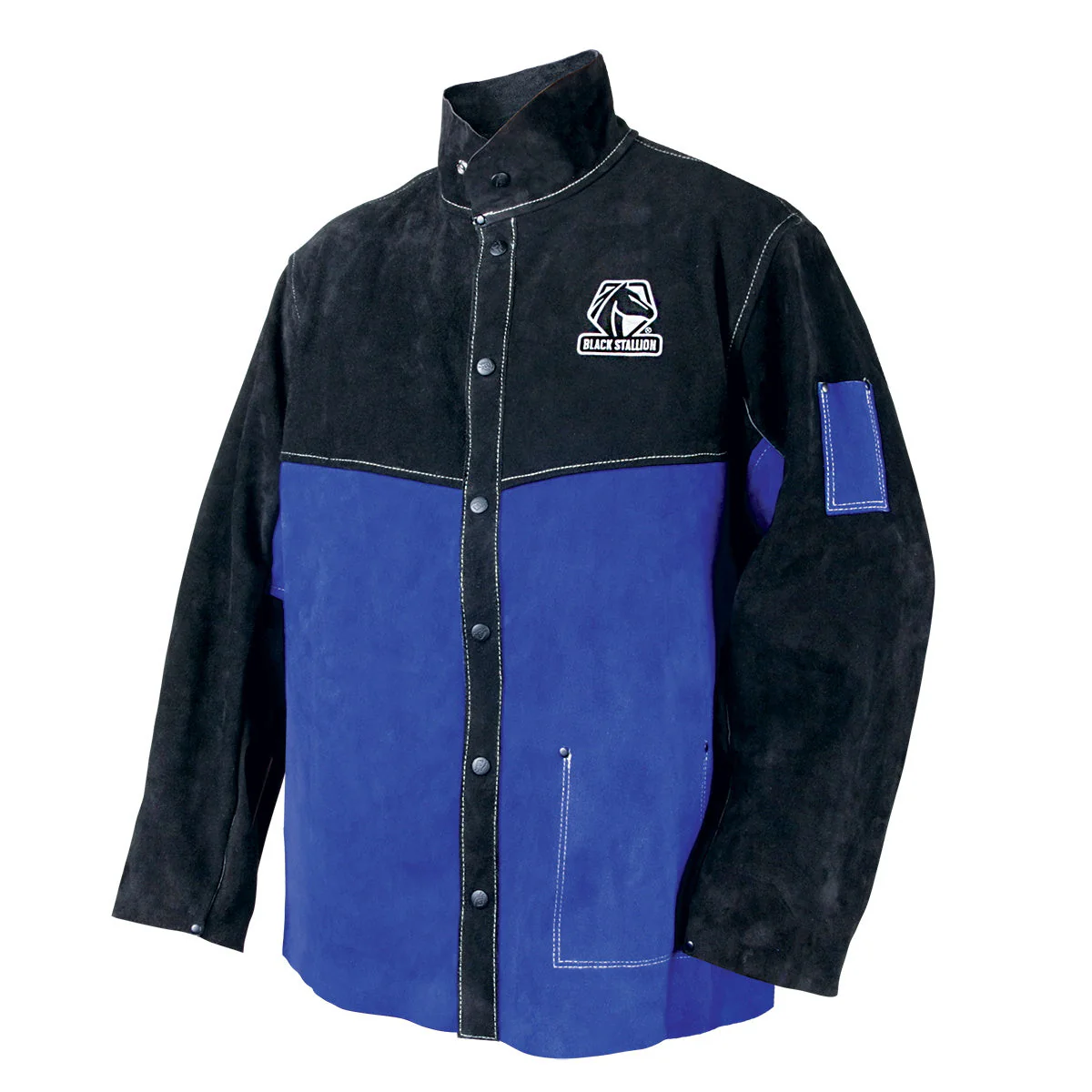 Revco Black Stallion Royal Blue/Black Color Block Leather Welding Jacket (JL1030-BB) - Image 8