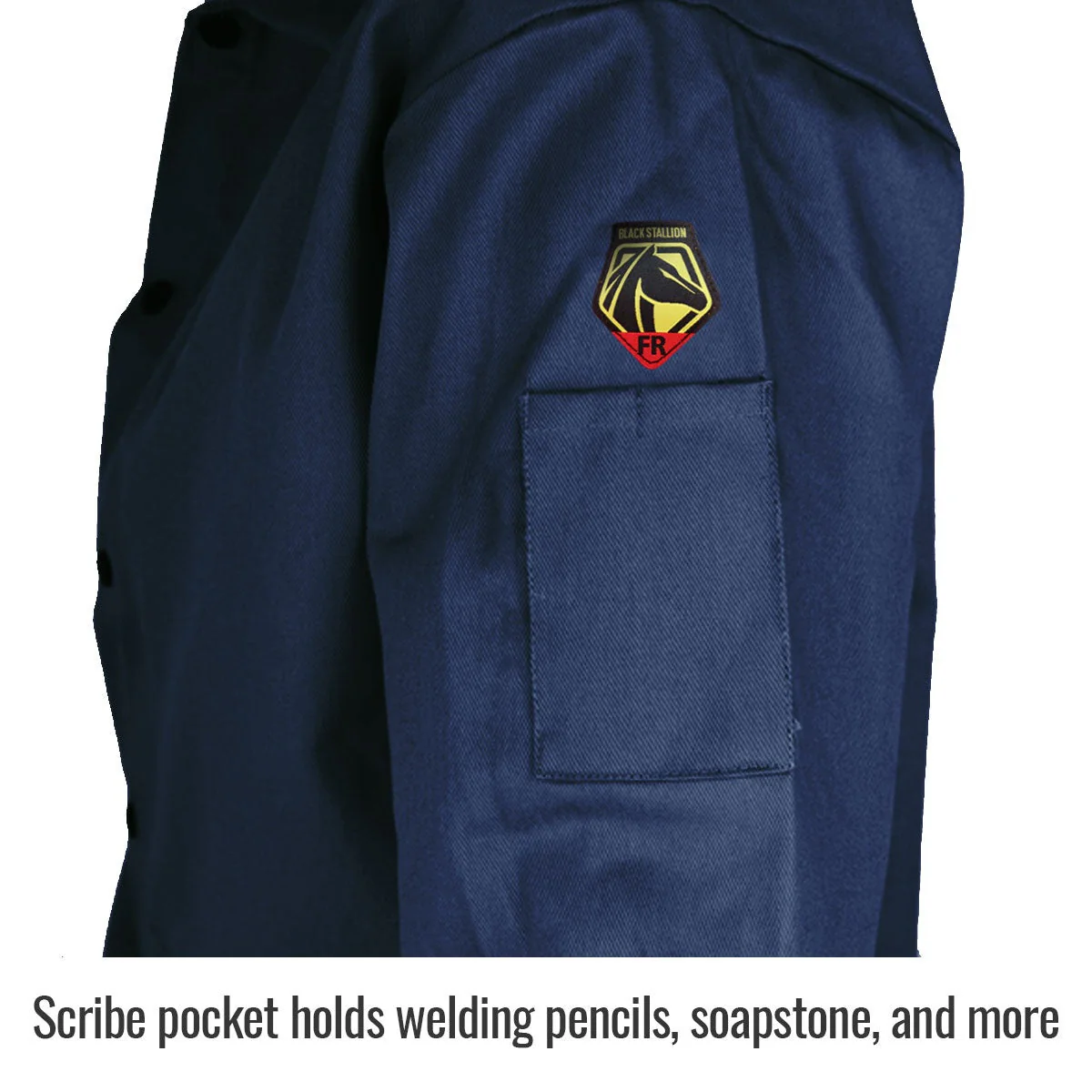 Revco Black Stallion TruGuard 200 9oz Navy FR Cotton Welding Jacket (FN9-30C) - Image 5