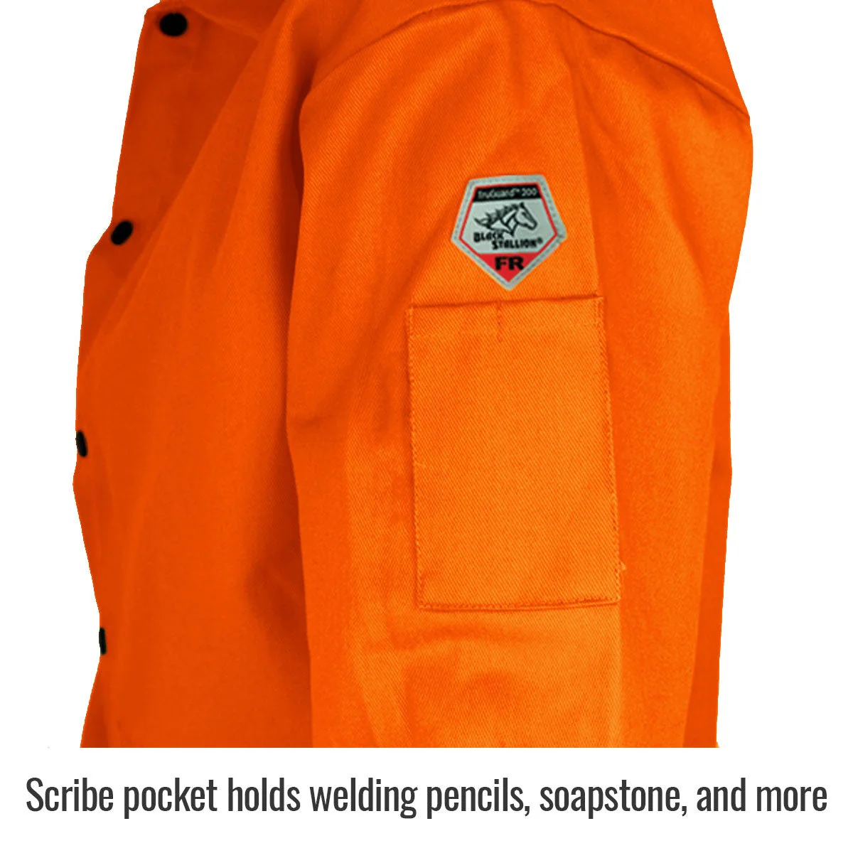 Revco Black Stallion TruGuard 200 9oz Orange FR Cotton Welding Jacket (FO9-30C) - Image 5