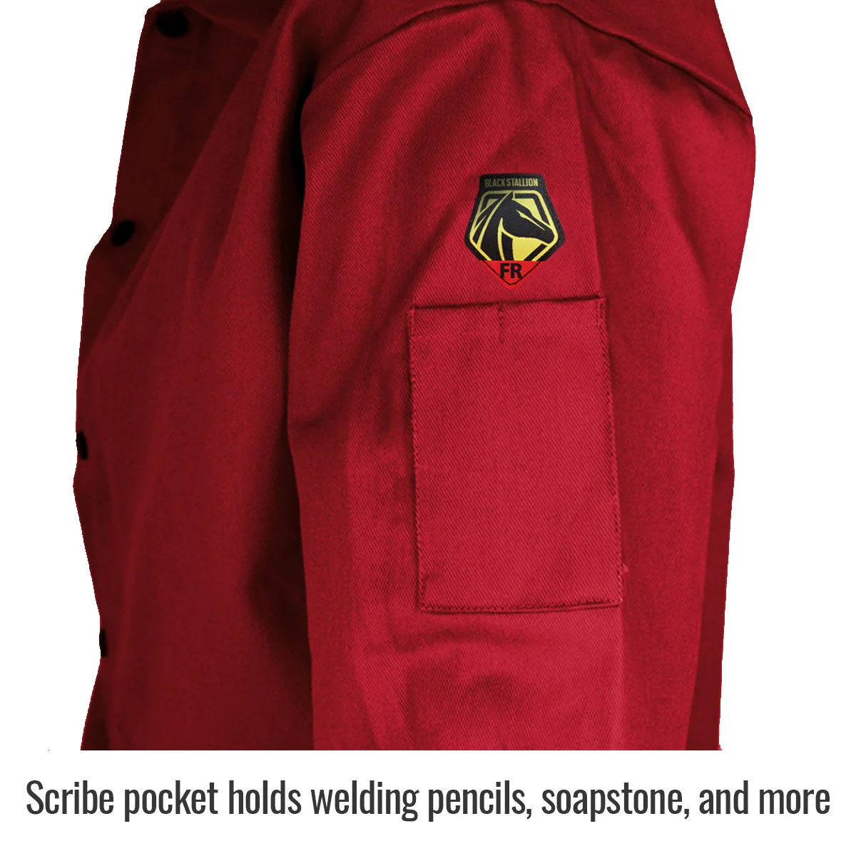 Revco Black Stallion TruGuard 200 9oz Red FR Cotton Welding Jacket (FR9-30C) - Image 5