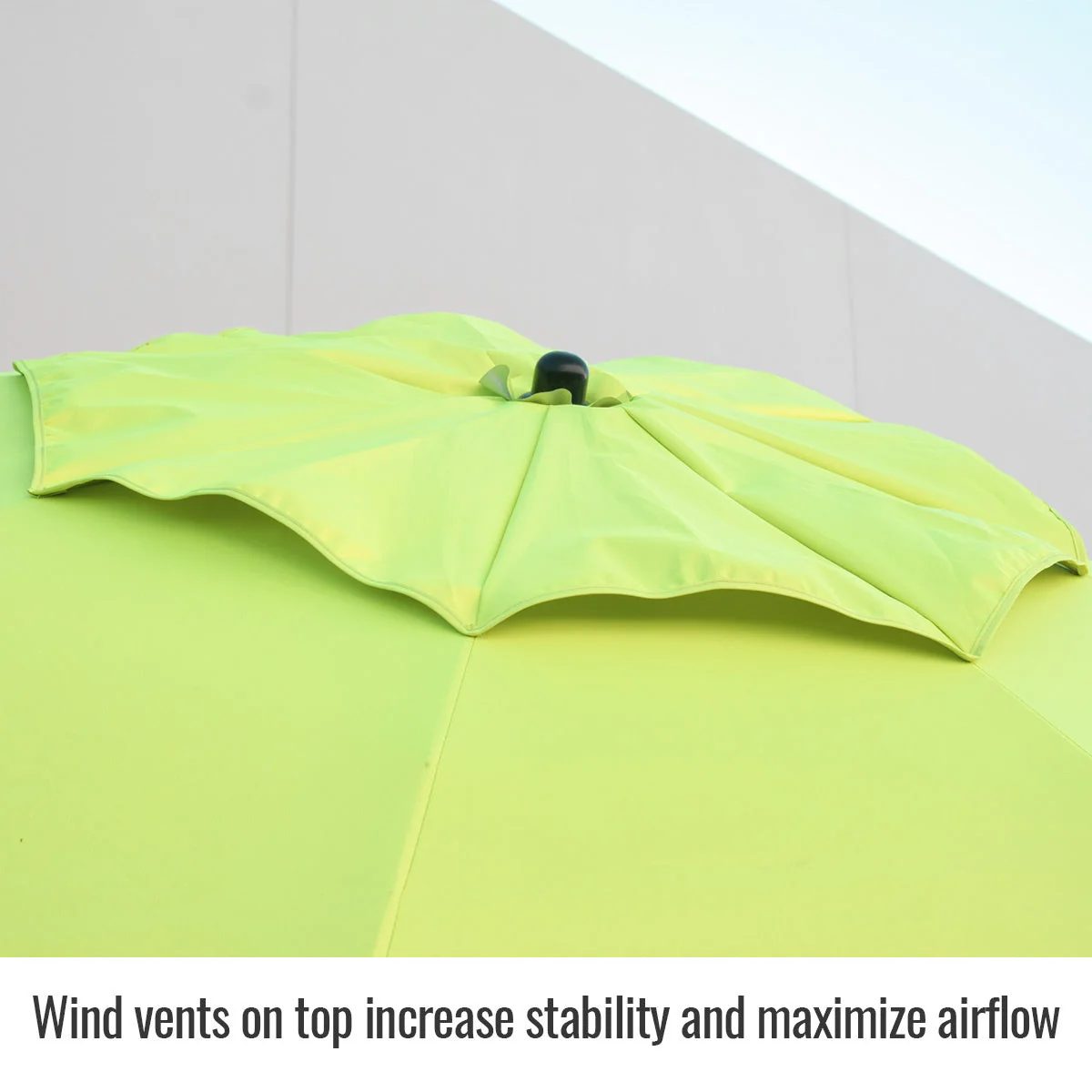 Revco Black Stallion Yellow/Lime FR Industrial Umbrella with Stand (UB250-YEL) - Image 4