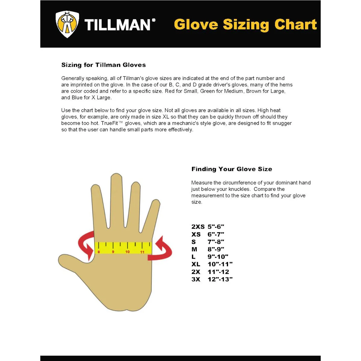 Tillman 1414 Top Grain Cowhide Drivers Gloves - Image 2