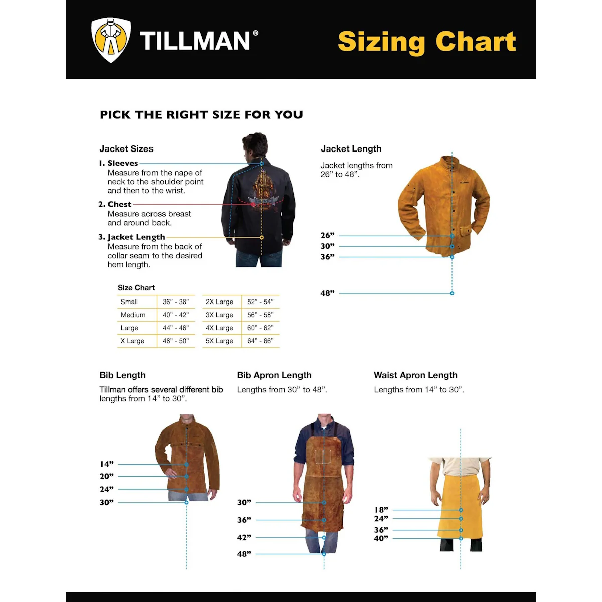 Tillman 3836 36" Bib Welding Apron - Image 2