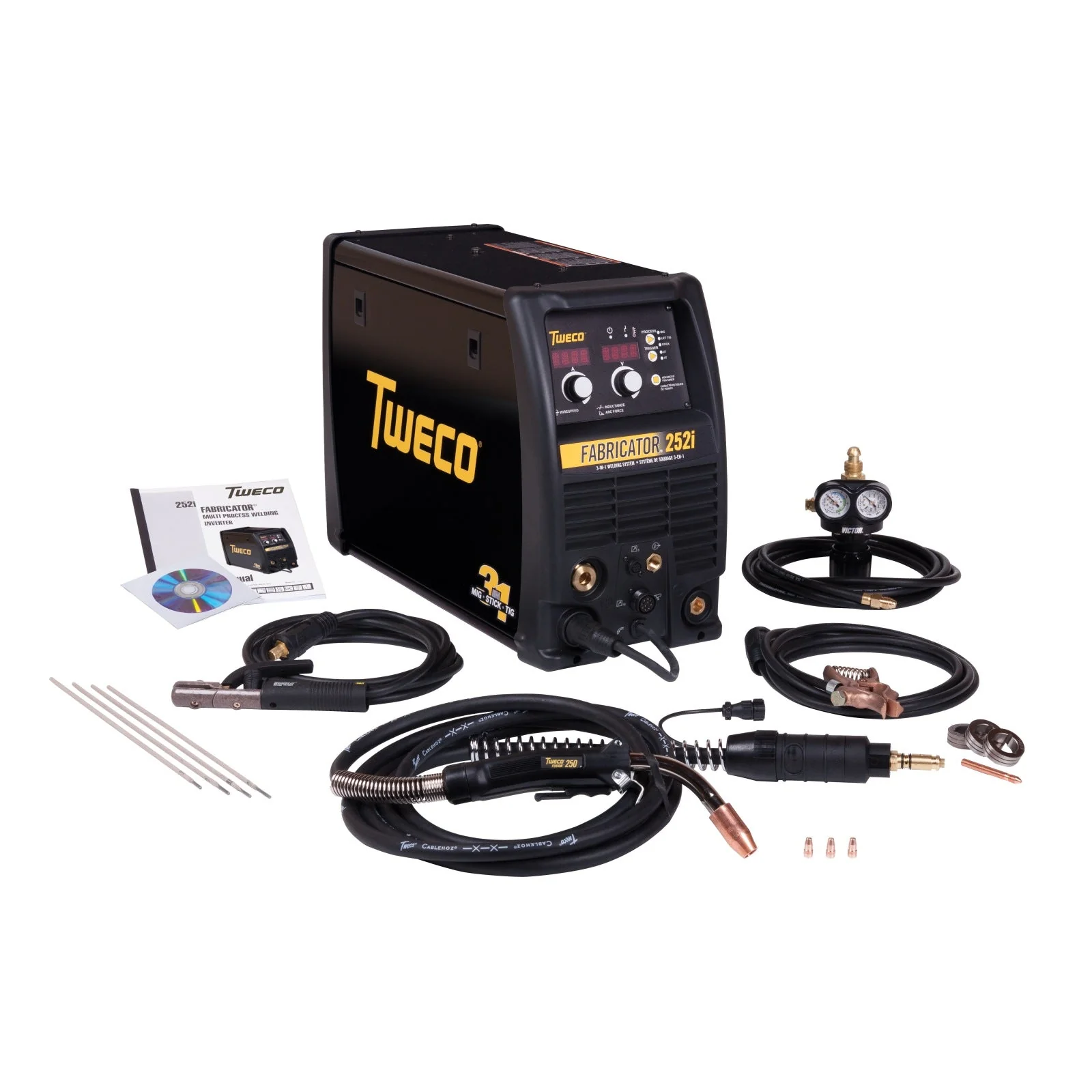 Tweco Fabricator 252I MIG, TIG, Stick Welder Pkg. with Cart (W1004402) - Image 4